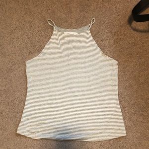 High neck, knit/spandex tank